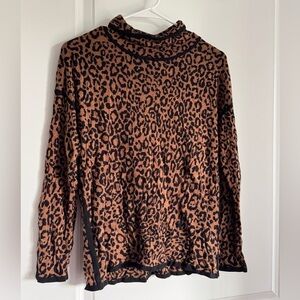 Ruby Rd. Brown and Black Animal Print Top